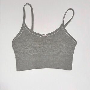 Grey bow tank top